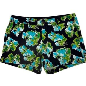 Merona Floral Chino Shorts Womens 4 Navy Blue Excellent Cotton Summer Casual